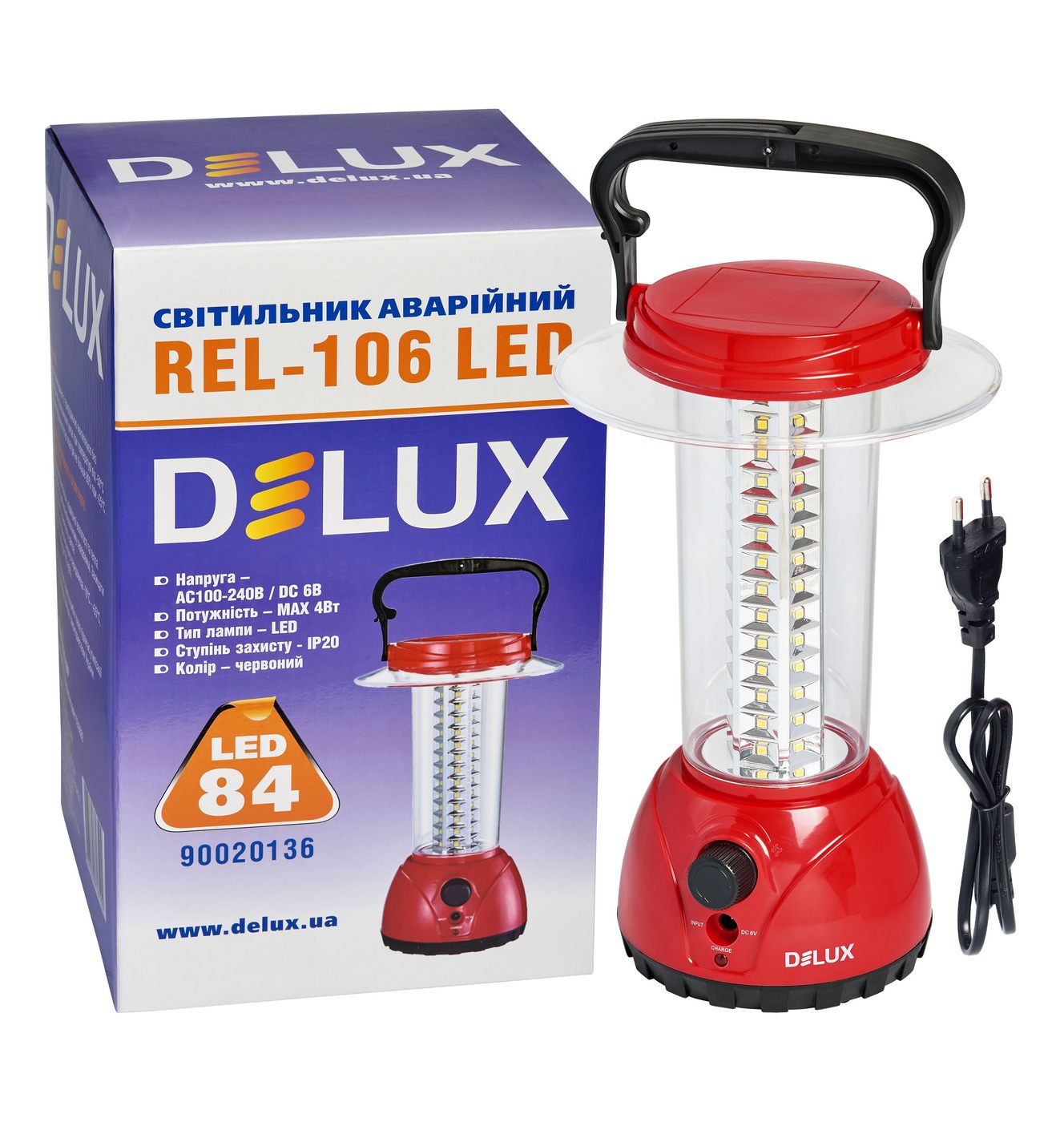 Светильник аккумуляторный DIM Delux Rel-106 4W 6500K 400lm IP20 6V 240V 3 часа