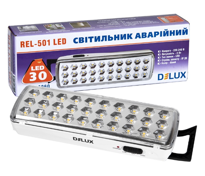 Светильник аккумуляторный REl-501 (LITHIUM 3.7V) 2W 6500K IP20